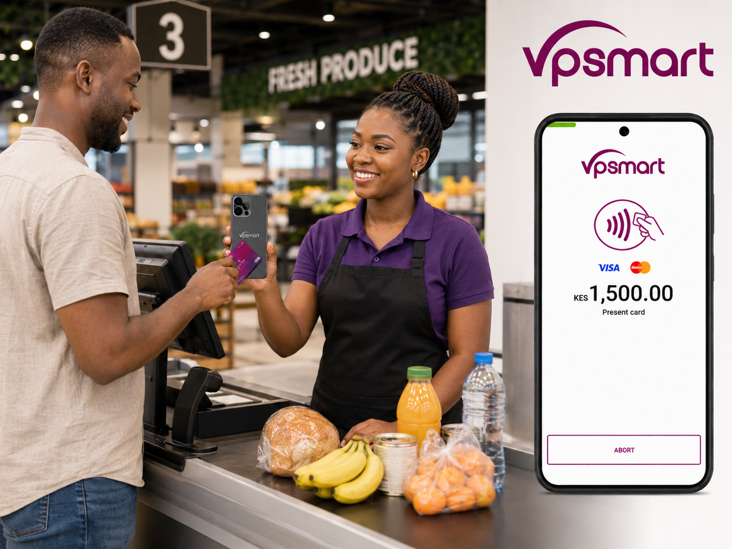 VPSMART SoftPOS app on Android phone